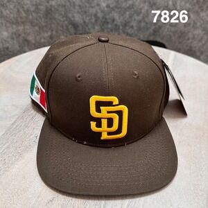Pro Standard San Diego Padres Mexico Flag Snapback Hat Brown Yellow MLB NEW